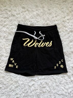 Darc Sport Men’s Athletic Shorts - Black with Gold Print